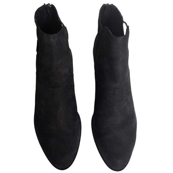 Eileen Fisher Tote Bootie Black Suede Lace Up Side Size 10 - Picture 5 of 13